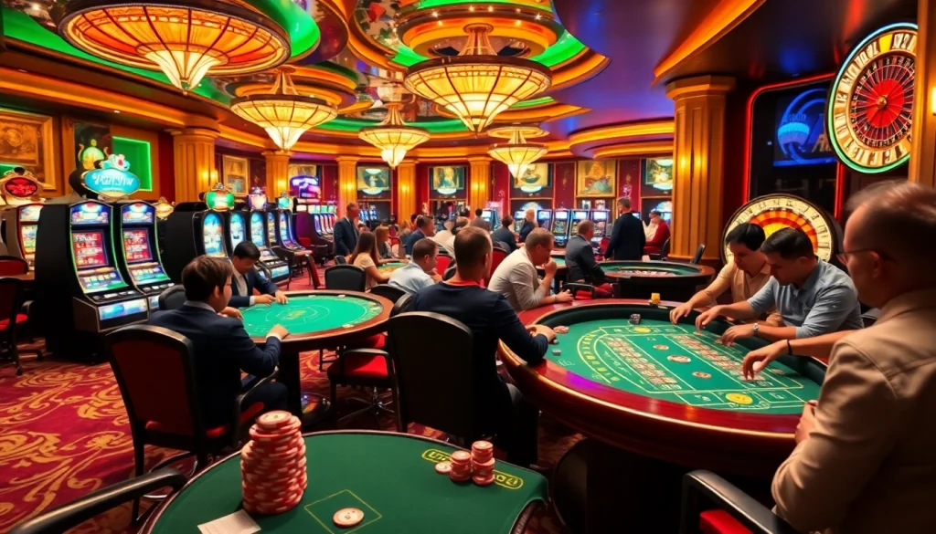 Players enjoying an exciting game at the casino with new 66 themed decorations.