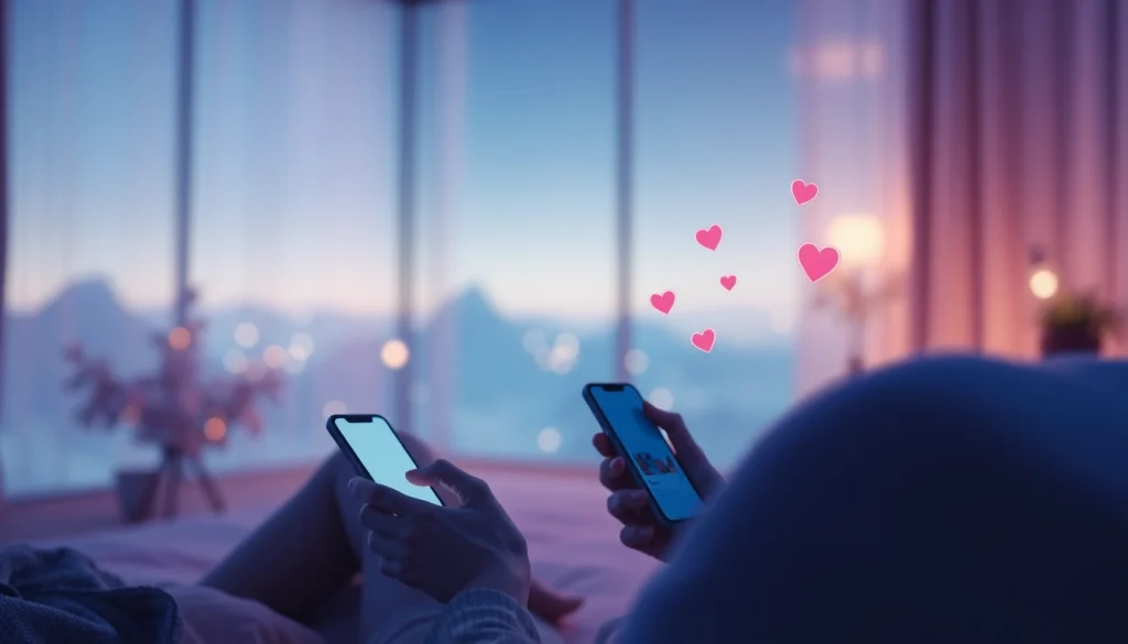 Engaging interaction with an AI sexting chatbot in a warm, inviting digital space.