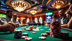 Engaging scene showcasing the best online casinos Canada experience with vibrant poker action.