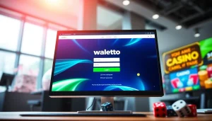 Masuk ke walettoto login dengan antarmuka modern dan menarik yang diatur di latar belakang dinamis.