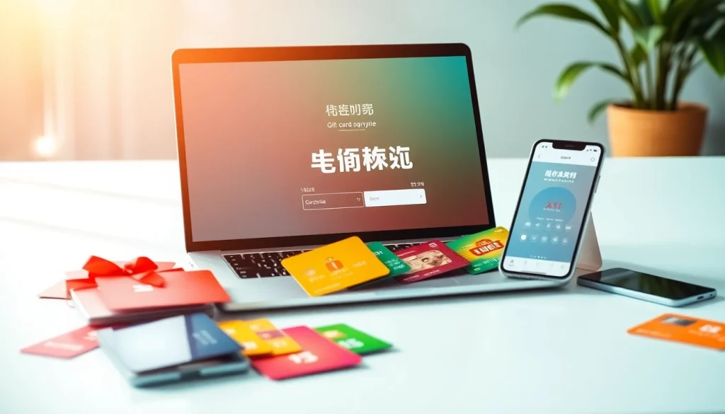 디지털 결제 포털에서 표시된 상품권소액결제: 선물 카드 및 결제 수단