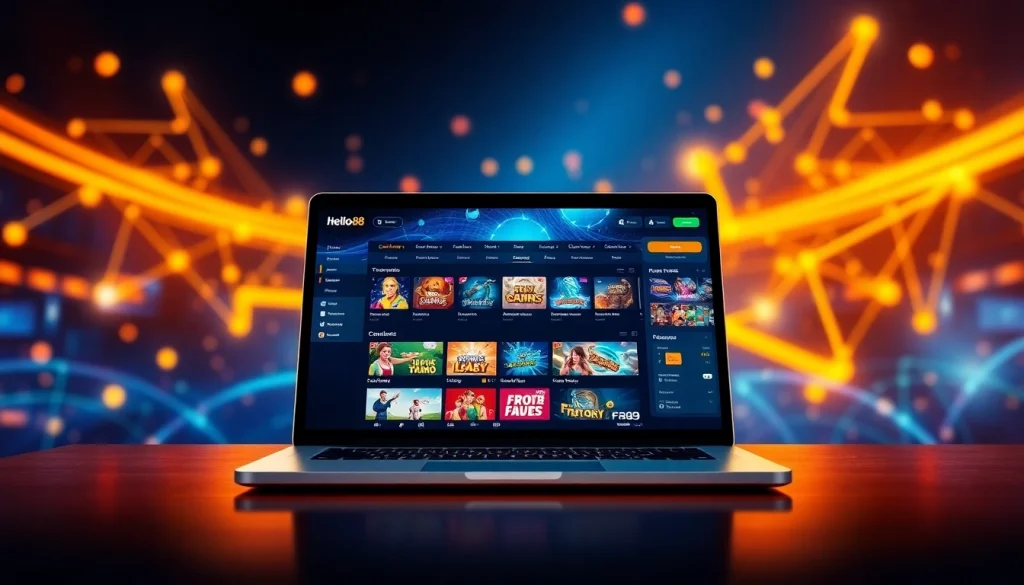 Hello88 online betting platform interface showcasing excitement and user-friendly design.