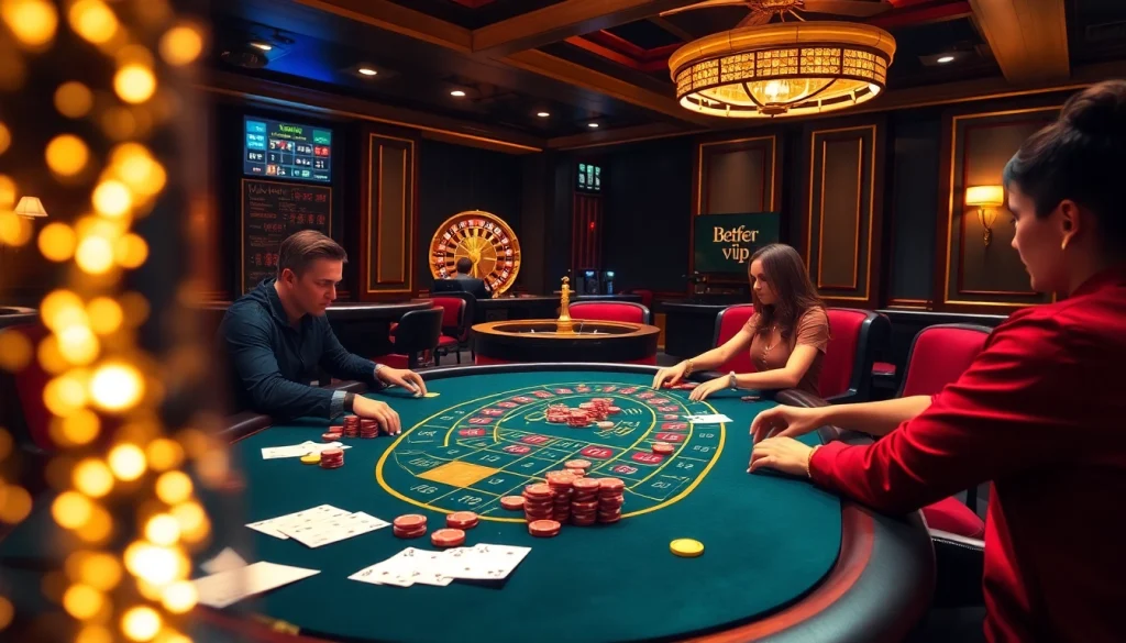 Trải nghiệm sự phấn khích của ứng dụng Bet VIP với trò chơi poker sống động và không gian casino sang trọng.