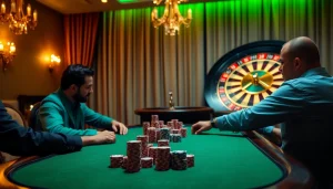 fa88 poker players strategizing at a luxurious casino table