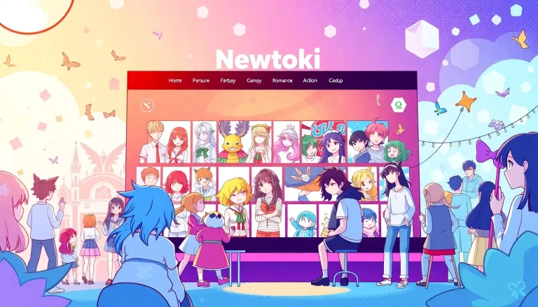 newtoki 웹사이트에서 다양한 웹툰 캐릭터들이 생동감 있게 보여지는 일러스트