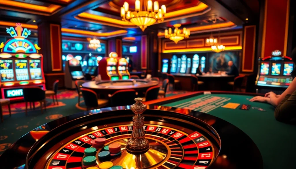 Exciting casino scene showcasing the vibrant hidden wiki status with roulette and poker games.