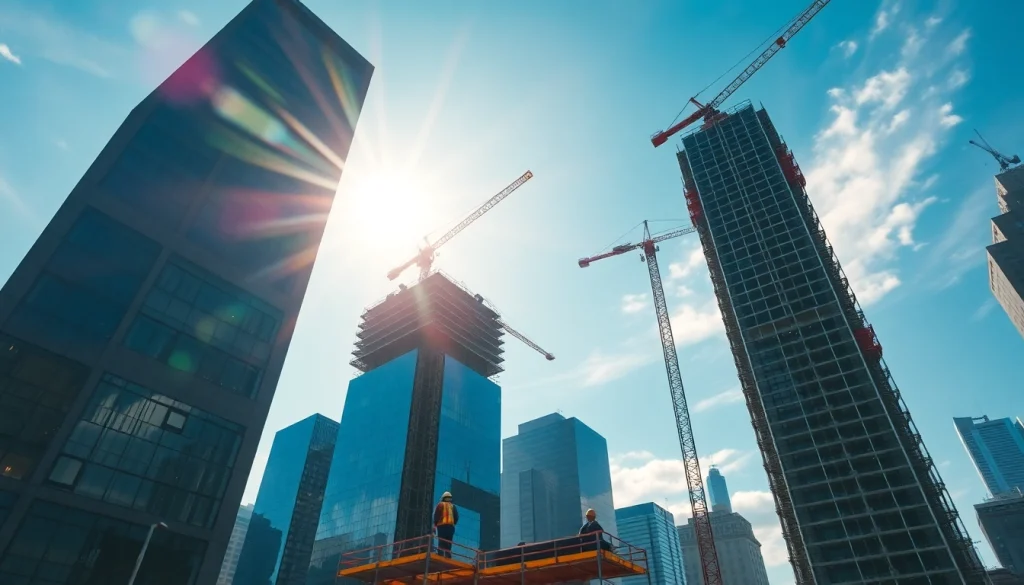 New York City Commercial General Contractor team working on a skyscraper project.