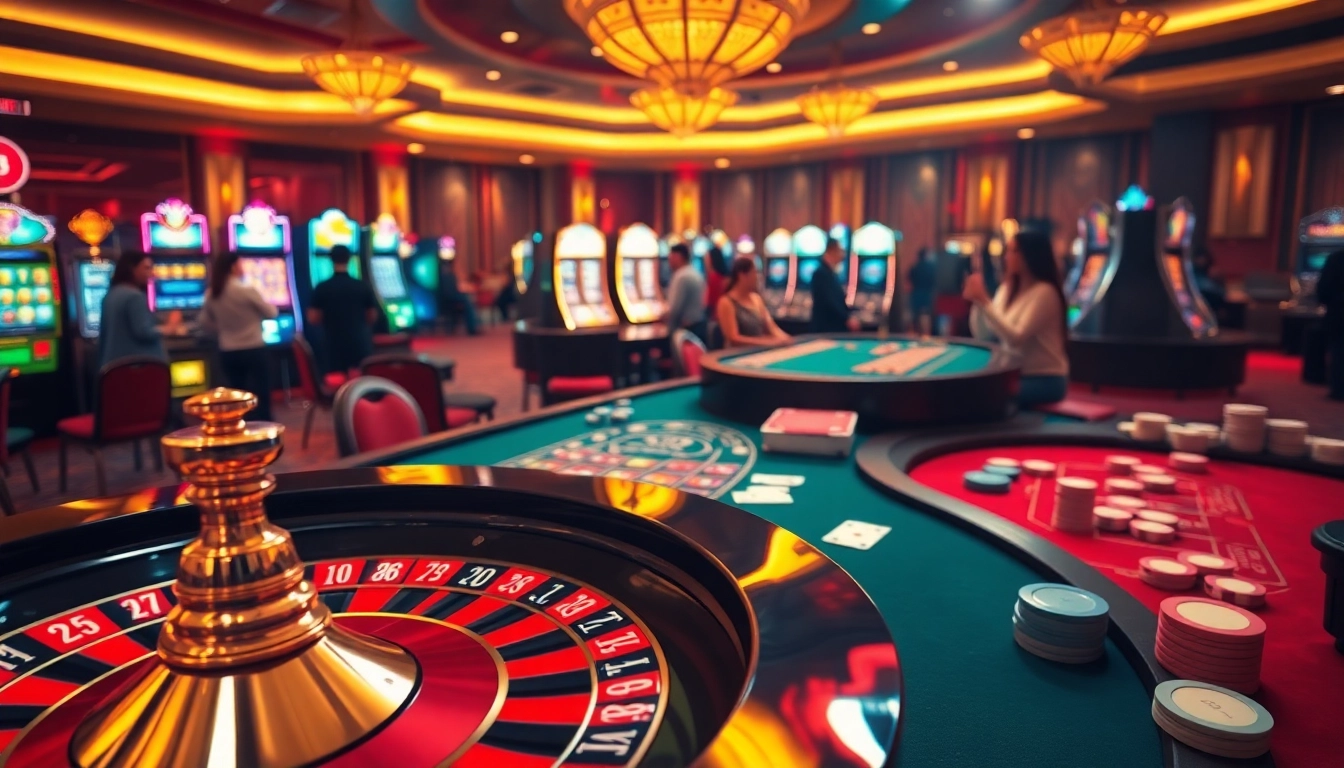 Experience the thrill of gambling at 88i with vibrant casino elements including roulette and poker tables.