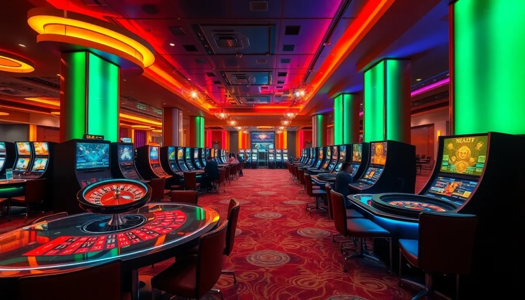 Engage with csgo gambling sites showcased in a vibrant casino atmosphere filled with excitement.