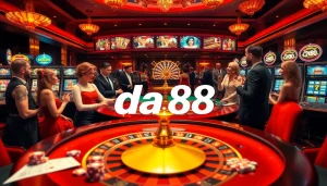 Gamblers enjoying an exciting game at the luxurious da88 roulette table in a casino.