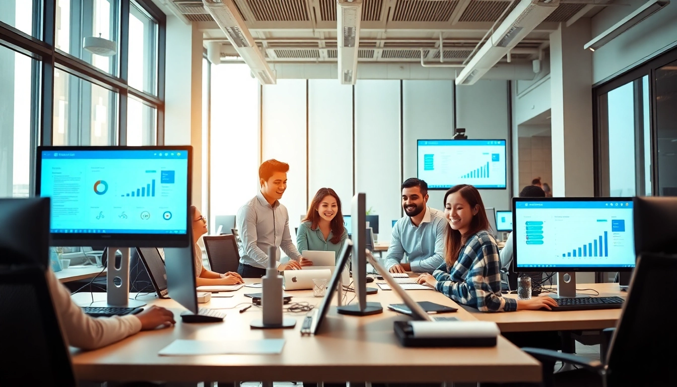 WPS官网展示专业人员在现代办公室中使用WPS Office套件进行协作。