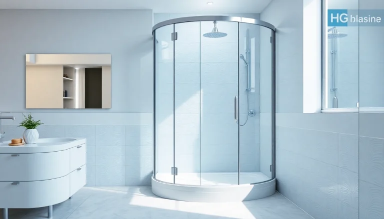 Duschkabine 90x90 komplett im modernen Badezimmer-Design.