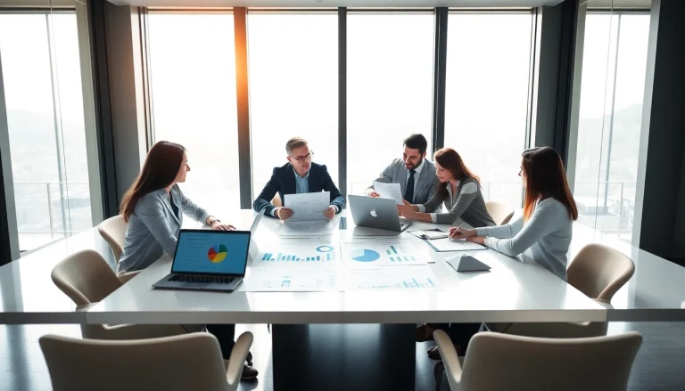 Analyze data to find competitor pricing in a collaborative office setting with charts and laptops.