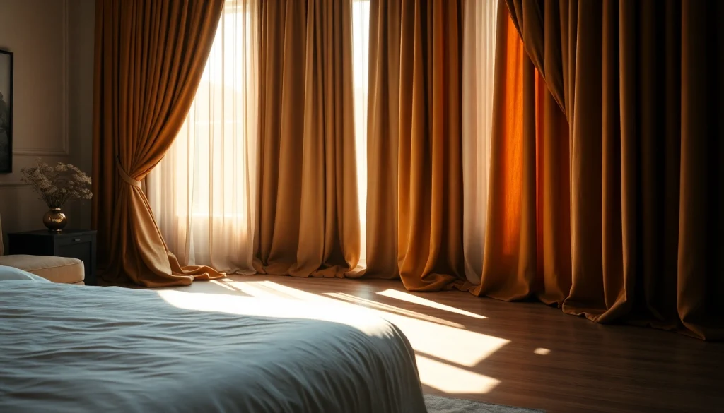 Verduisterende gordijnen in een sfeervolle slaapkamer creëren een rustige ambiance voor een goede nachtrust.