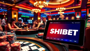 Experience thrilling gameplay at https://shbet.law/ with vibrant casino tables and gamers enjoying their luck.