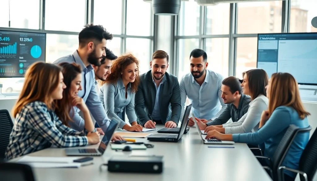 Team at https://www.todayville.com collaborating in a modern office for digital marketing strategy.