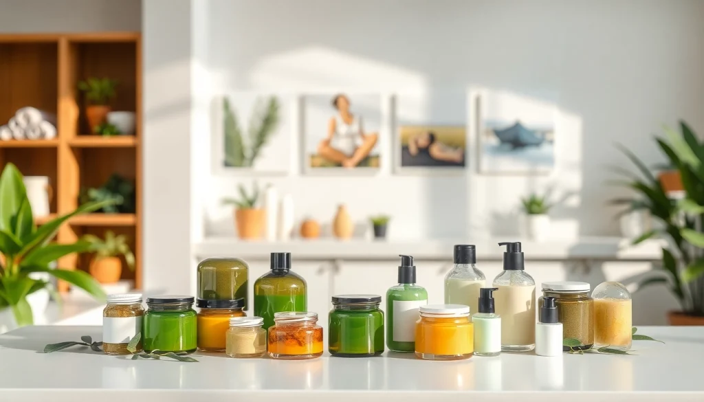 Pasirinkimas natūralios kosmetikos su gaiviais ingredientais, idealiai tinka odai.