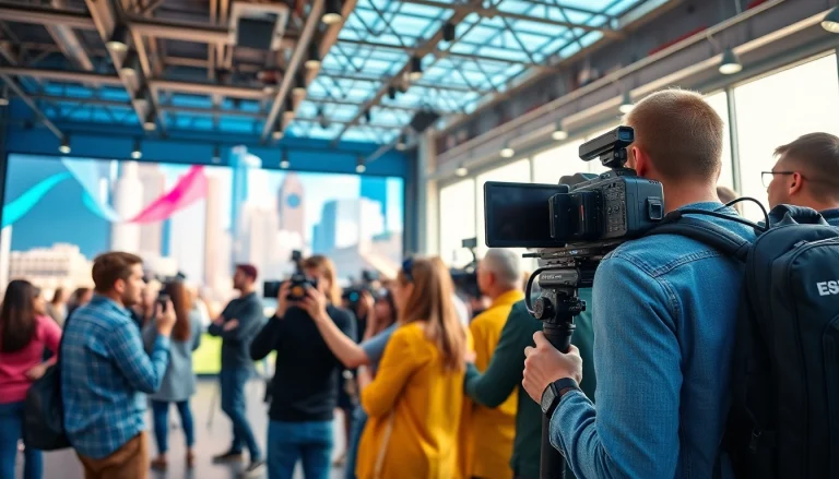 Creating branded content in a dynamic urban setting with a diverse videography team.