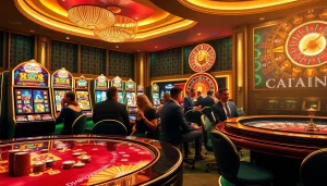 Enjoy spinning demo slot pragmatic machines in a vibrant casino scene with lively players.