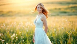 Capture a moment of light & airy photography showcasing a bride in a sunlit meadow.